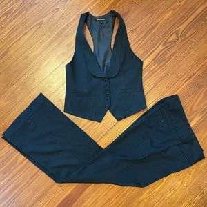 EXPRESS Vest & Pants Suit Black Pinstripe Size 8R